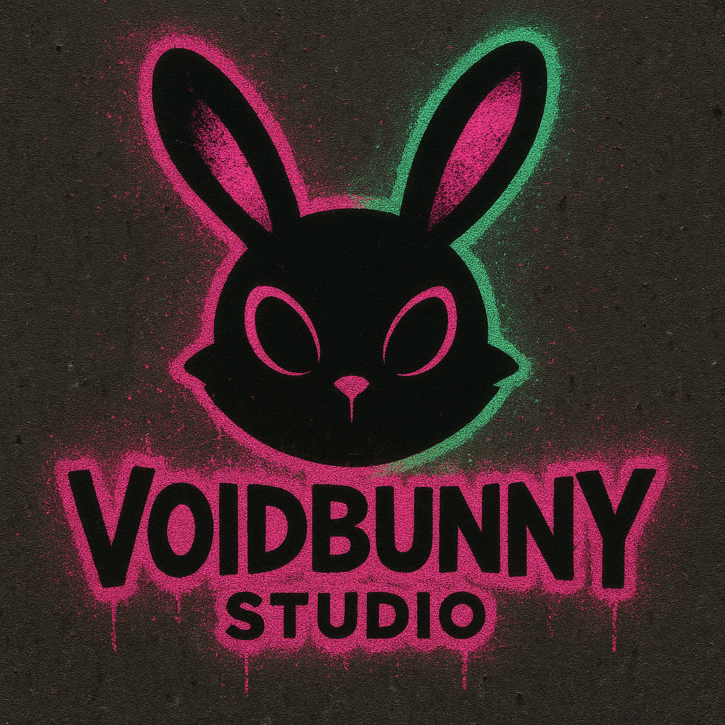 VoidBunny Studio neon graffiti logo